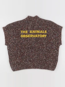 The animals observatory - pull imprimé au dos marron - 8 ans