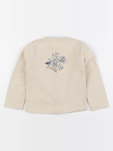Bouchara - sweat imprimé au dos beige - 12 mois