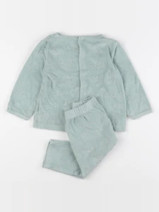 Vertbaudet - pyjama velours vert - 12/18 mois