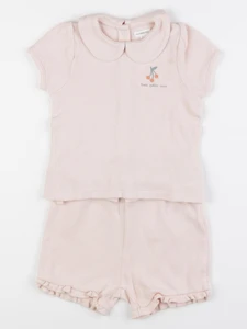 Vertbaudet - pyjama coton rose - 24 mois