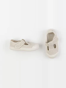 H&M - tennis à scratch/ lacets beige - pointure 22