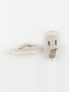 H&M - tennis à scratch/ lacets beige - pointure 22