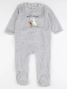 Vertbaudet - pyjama velours gris - 2 ans