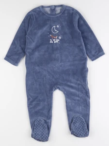 Vertbaudet - pyjama velours bleu - 2 ans