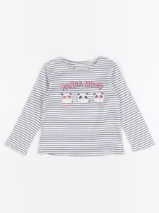 Vertbaudet - tee-shirt blanc, bleu - 5 ans