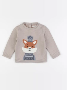 Vertbaudet - sweat marron - 24 mois