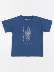 Uniqlo - tee-shirt bleu - 3/4 ans