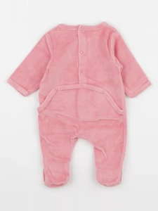 Vertbaudet - pyjama velours rose - 1 mois