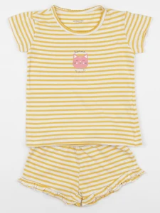 Vertbaudet - pyjama coton jaune - 4 ans