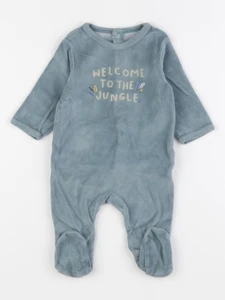 Vertbaudet - pyjama velours bleu - 6 mois