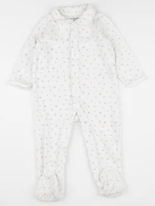 Vertbaudet - pyjama velours blanc - 2 ans