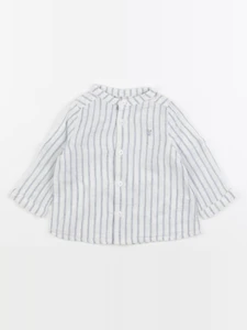 Cyrillus - chemise blanc, bleu - 6 mois