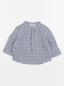 Cyrillus - chemise blanc, bleu - 12 mois