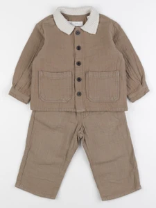Zara - ensemble marron - 12/18 mois