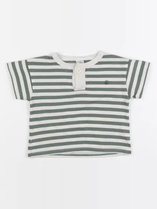 Petit Bateau - tee-shirt blanc, vert - 18 mois