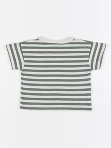 Petit Bateau - tee-shirt blanc, vert - 18 mois