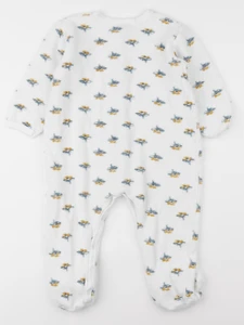 Petit Bateau - pyjama coton blanc - 24 mois