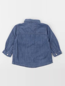 Boutchou - chemise bleu - 9 mois