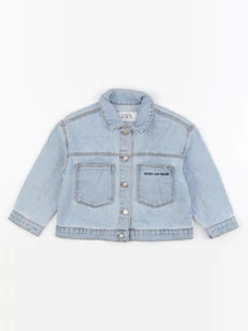 Zara - veste imprimé au dos bleu - 18/24 mois