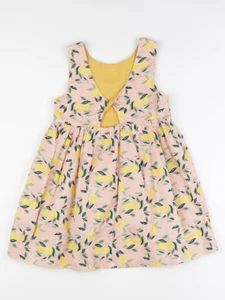 Vertbaudet - robe réversible jaune, rose - 7 ans