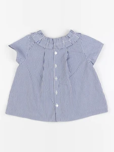 Jacadi - blouse blanc, bleu - 36 mois