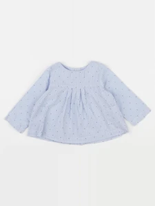 Jacadi - blouse blanc, bleu - 12 mois