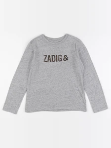 Zadig & Voltaire - tee-shirt imprimé au dos gris - 8 ans