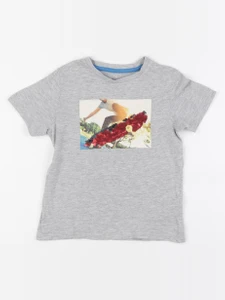 Vertbaudet - tee-shirt gris - 4 ans