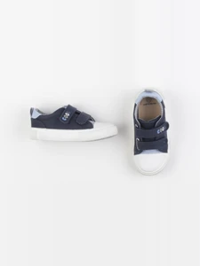 Vertbaudet - tennis à scratch/ lacets blanc, bleu - pointure 23