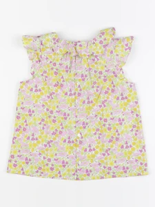Jacadi - blouse liberty jaune, rose - 8 ans