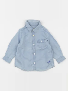 IKKS - chemise imprimé au dos bleu - 6 mois