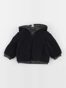 IKKS - veste réversible, doublé gris, bleu - 12 mois