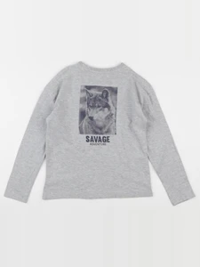 Mango - tee-shirt gris - 9/10 ans