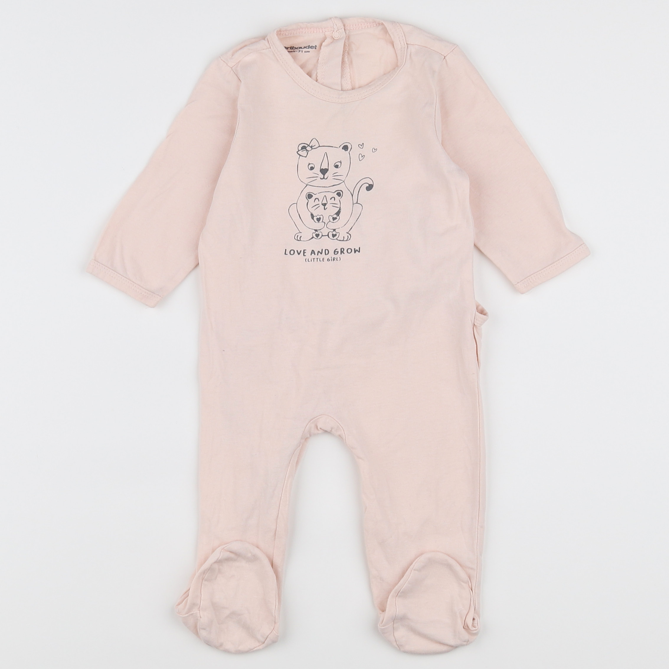 Vertbaudet - pyjama coton rose - 9 mois