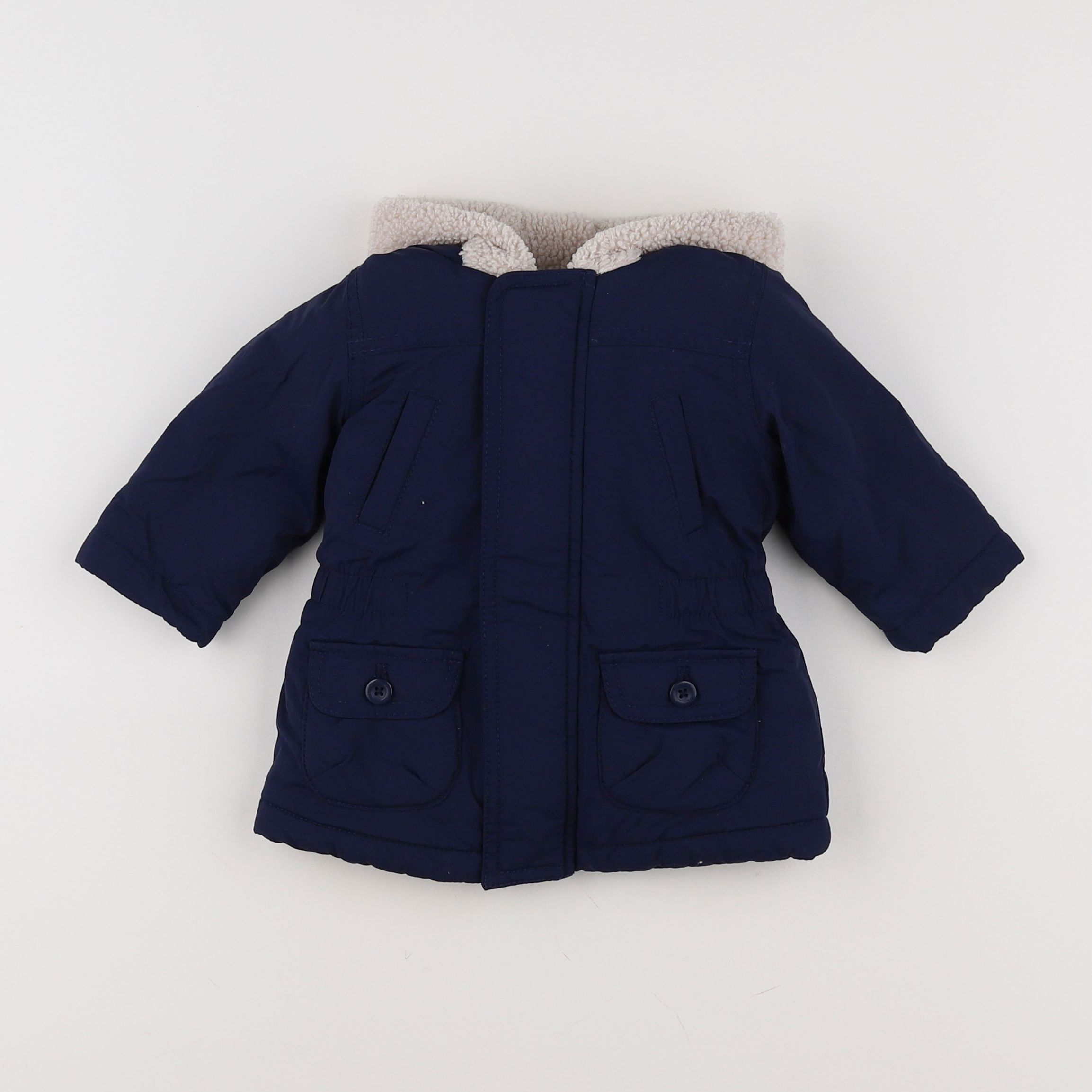 Benetton - parka bleu - 3/6 mois