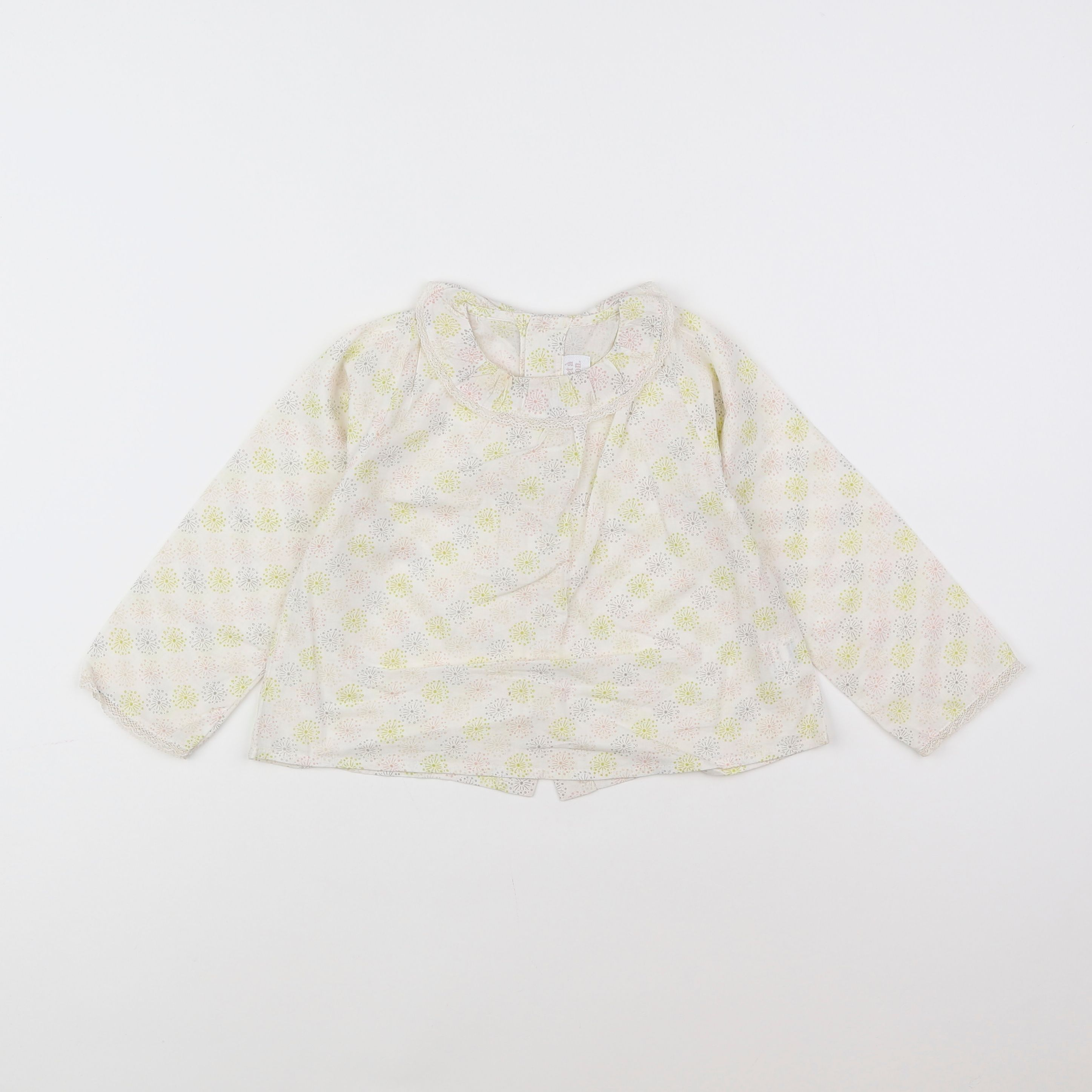 Bonnet à Pompon - blouse beige - 2 ans