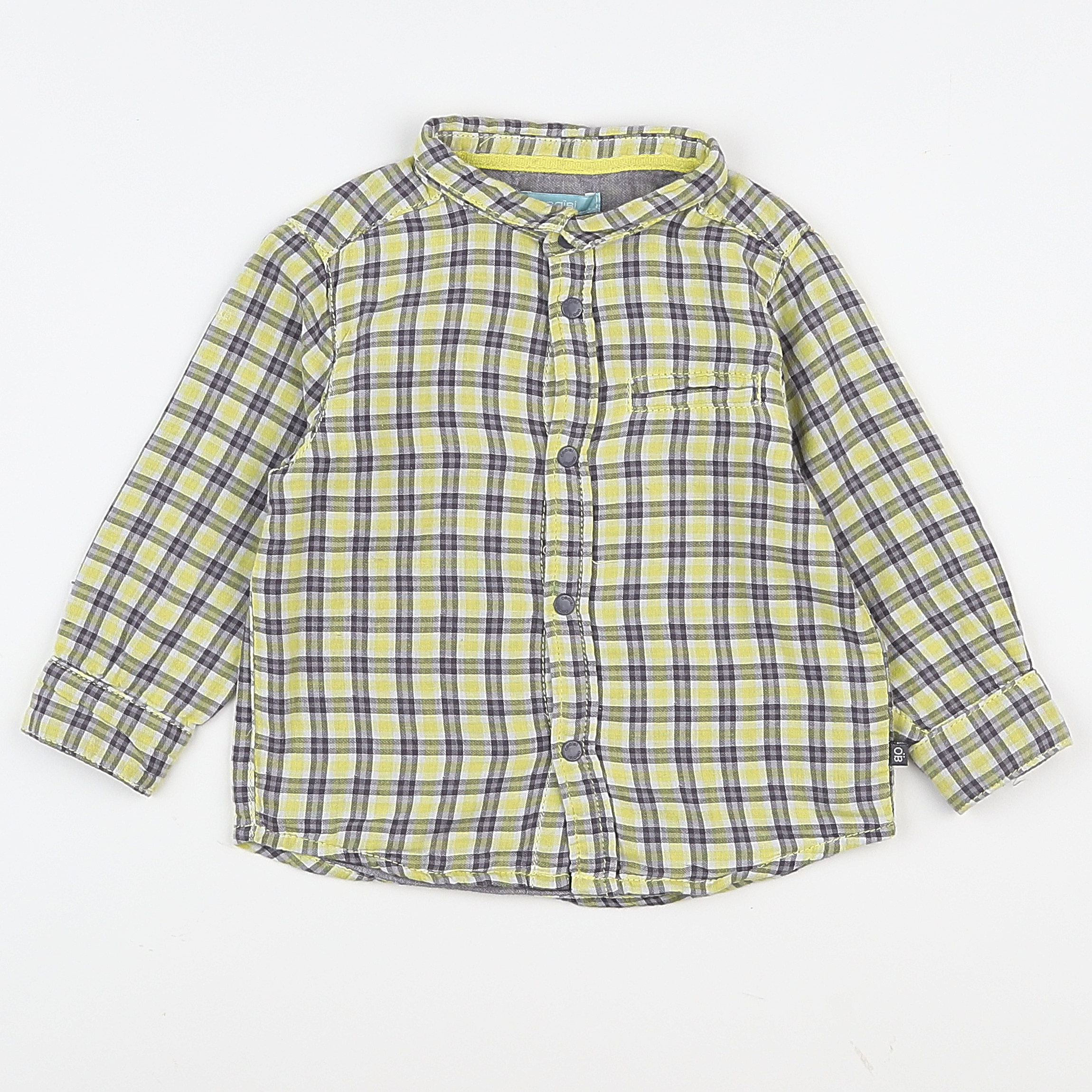 Obaïbi - chemise gris, jaune - 18 mois