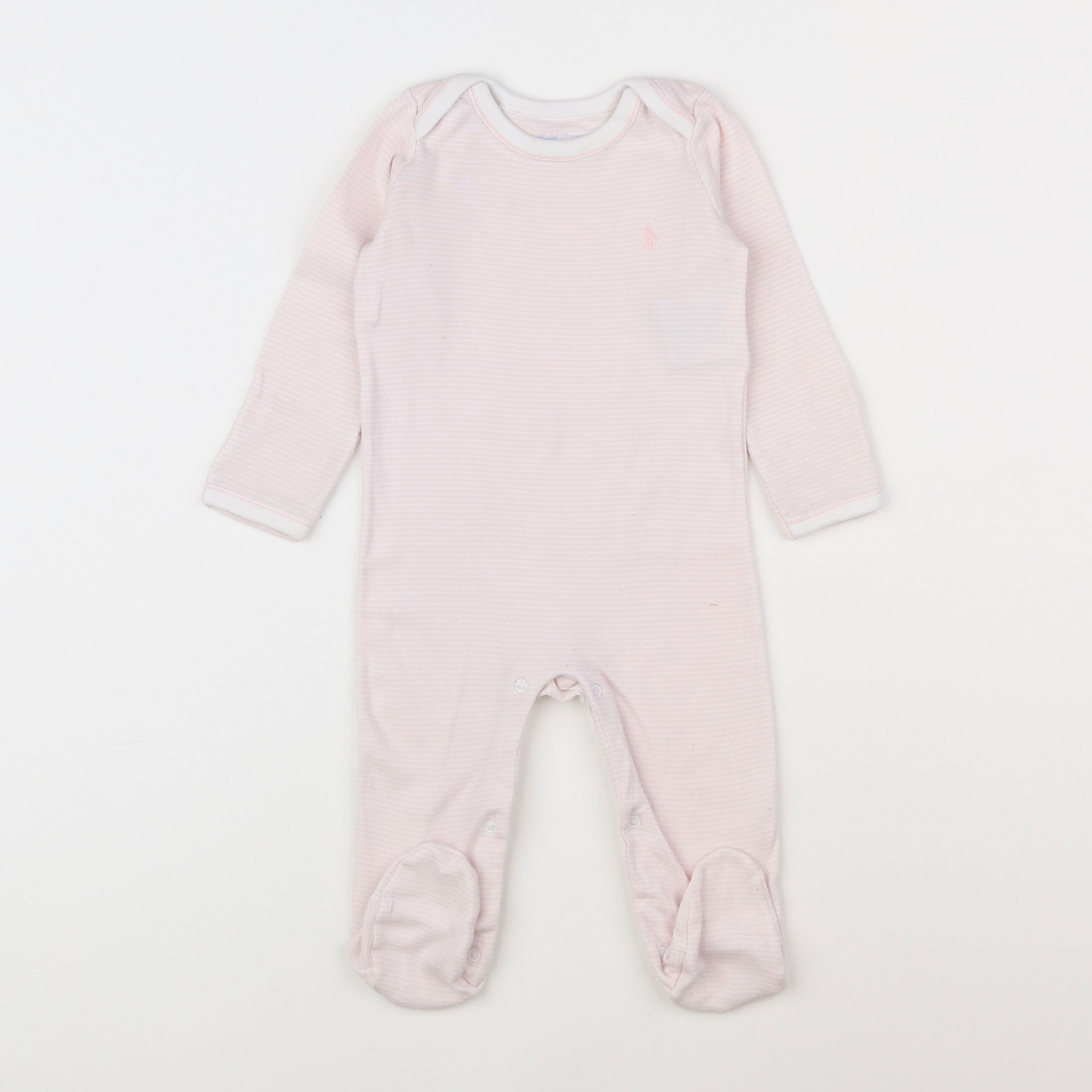 Ralph Lauren - pyjama coton blanc, rose - 9 mois