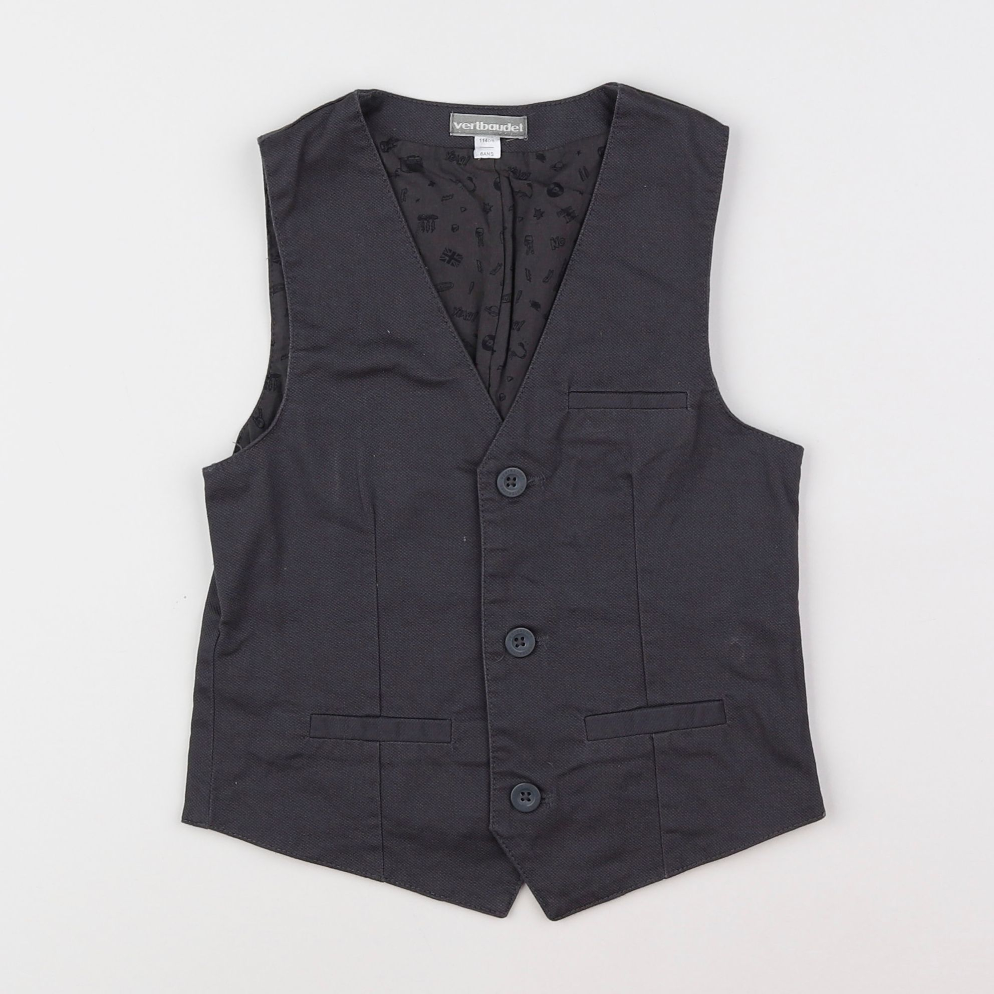 Vertbaudet - gilet gris - 6 ans