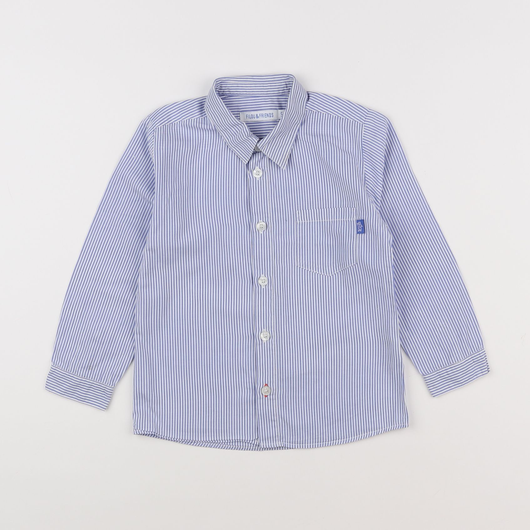 Filou & Friends - chemise blanc, bleu - 5 ans