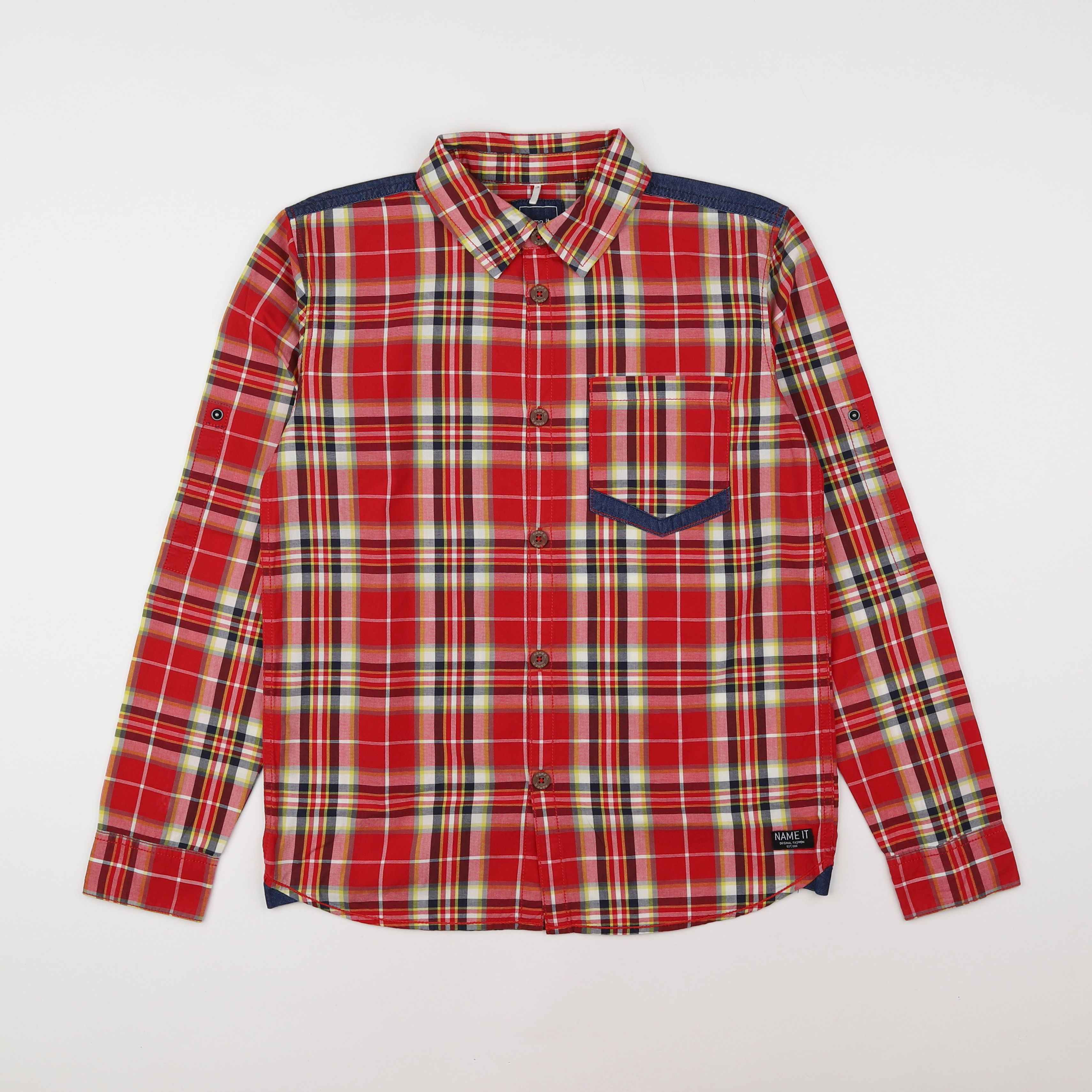 Name it - chemise imprimé au dos rouge, bleu, blanc - 13/14 ans