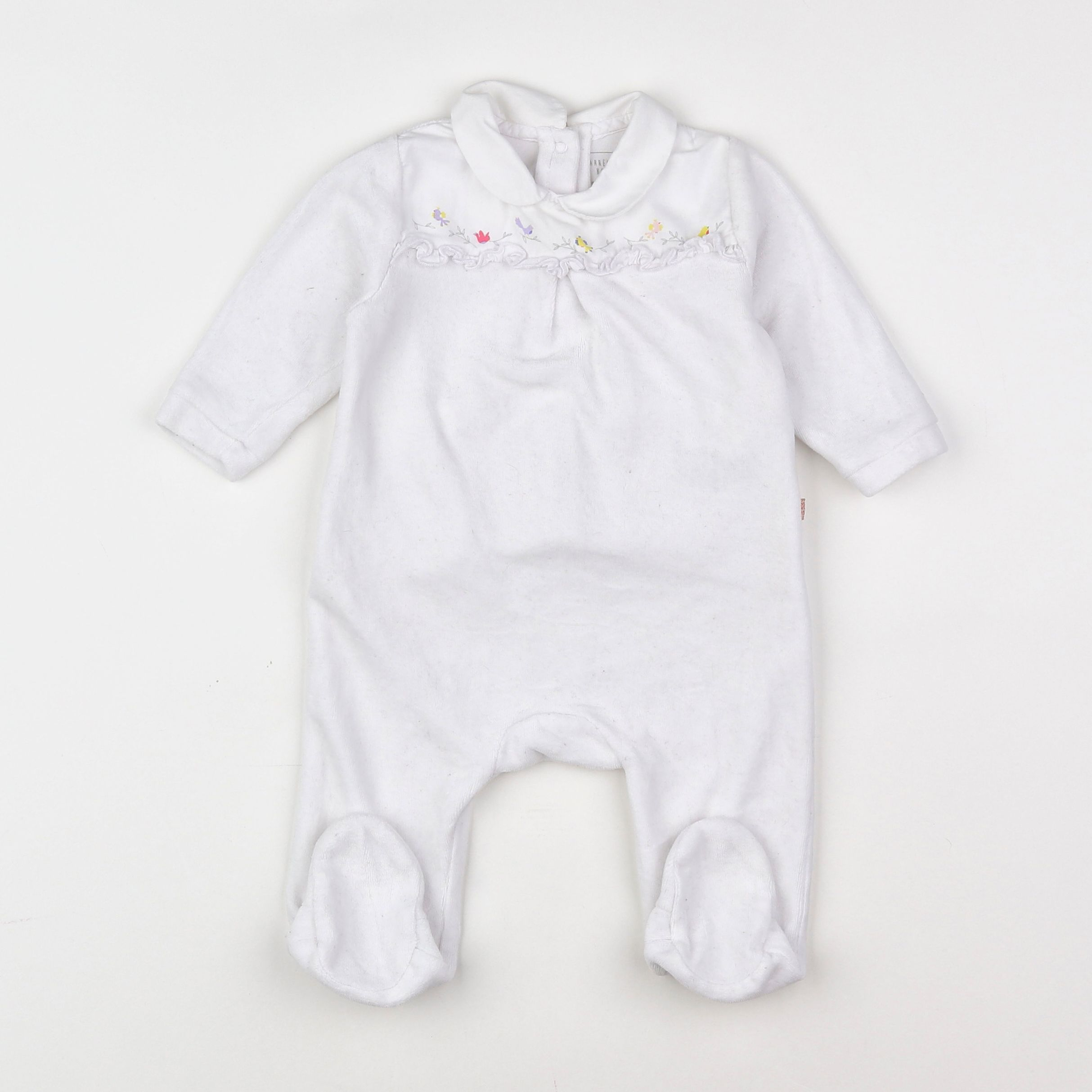 Carrément Beau - pyjama velours blanc - 6 mois