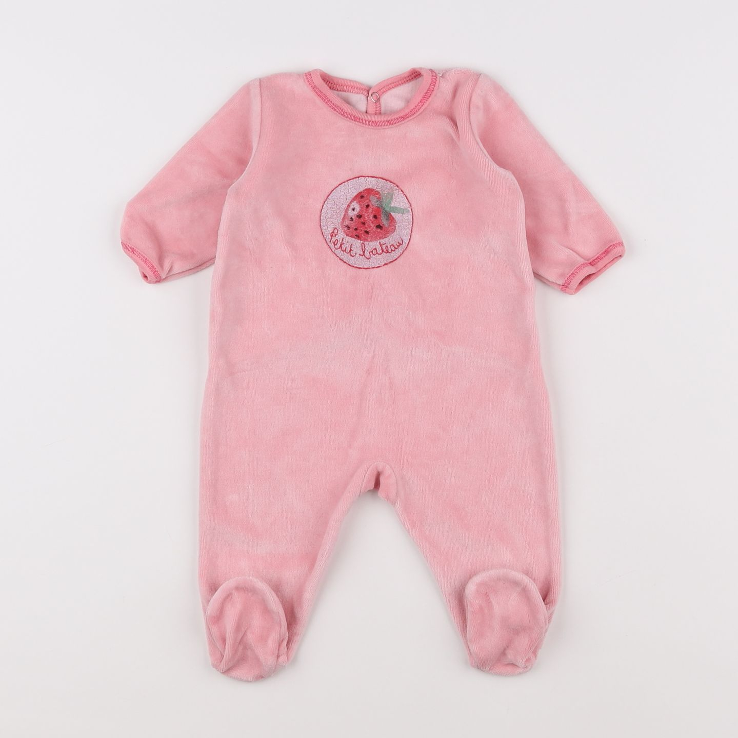 Petit Bateau - pyjama velours rose - 3 mois