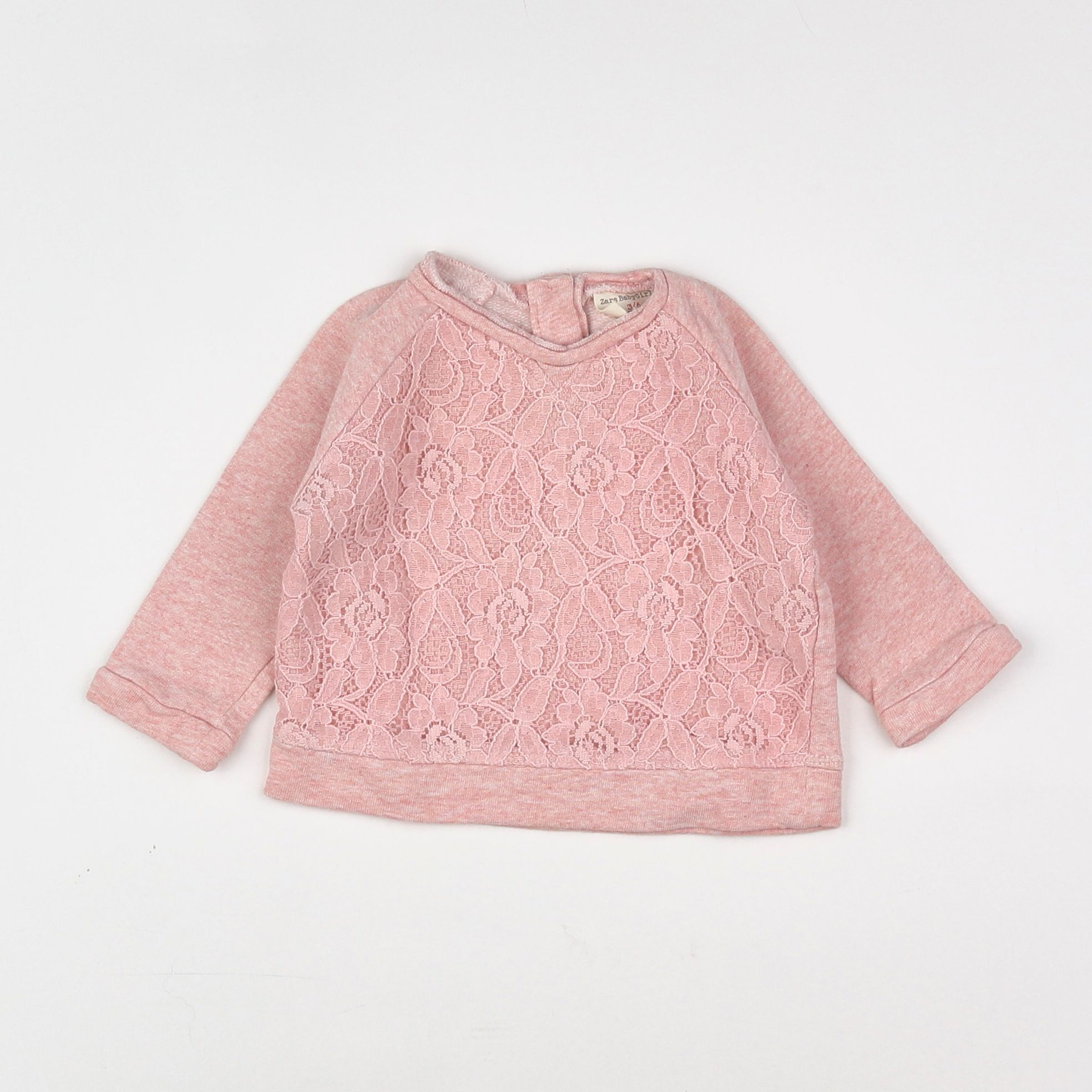 Zara - sweat rose - 3/6 mois