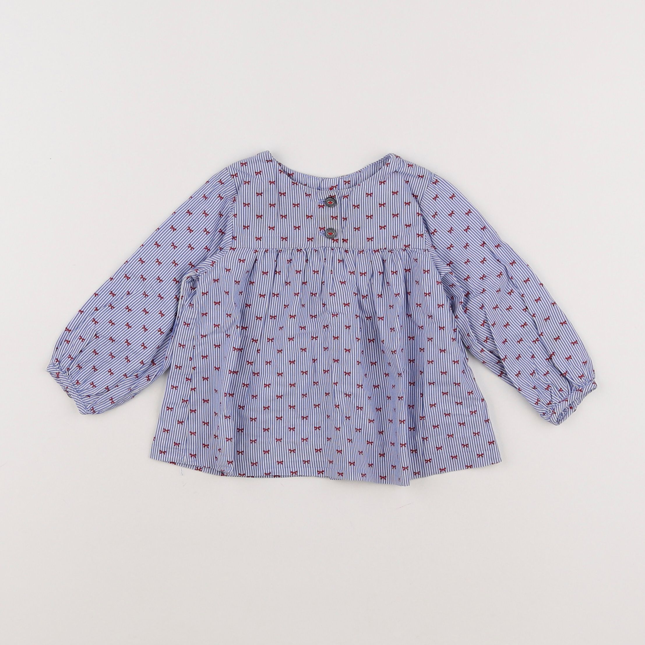 Jacadi - blouse bleu - 6 mois