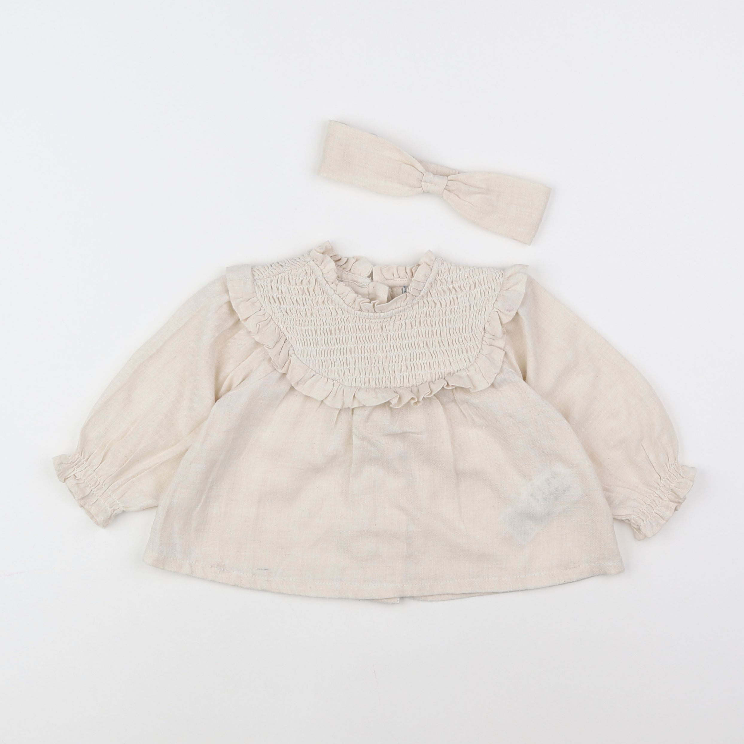 Vertbaudet - blouse beige - 6 mois