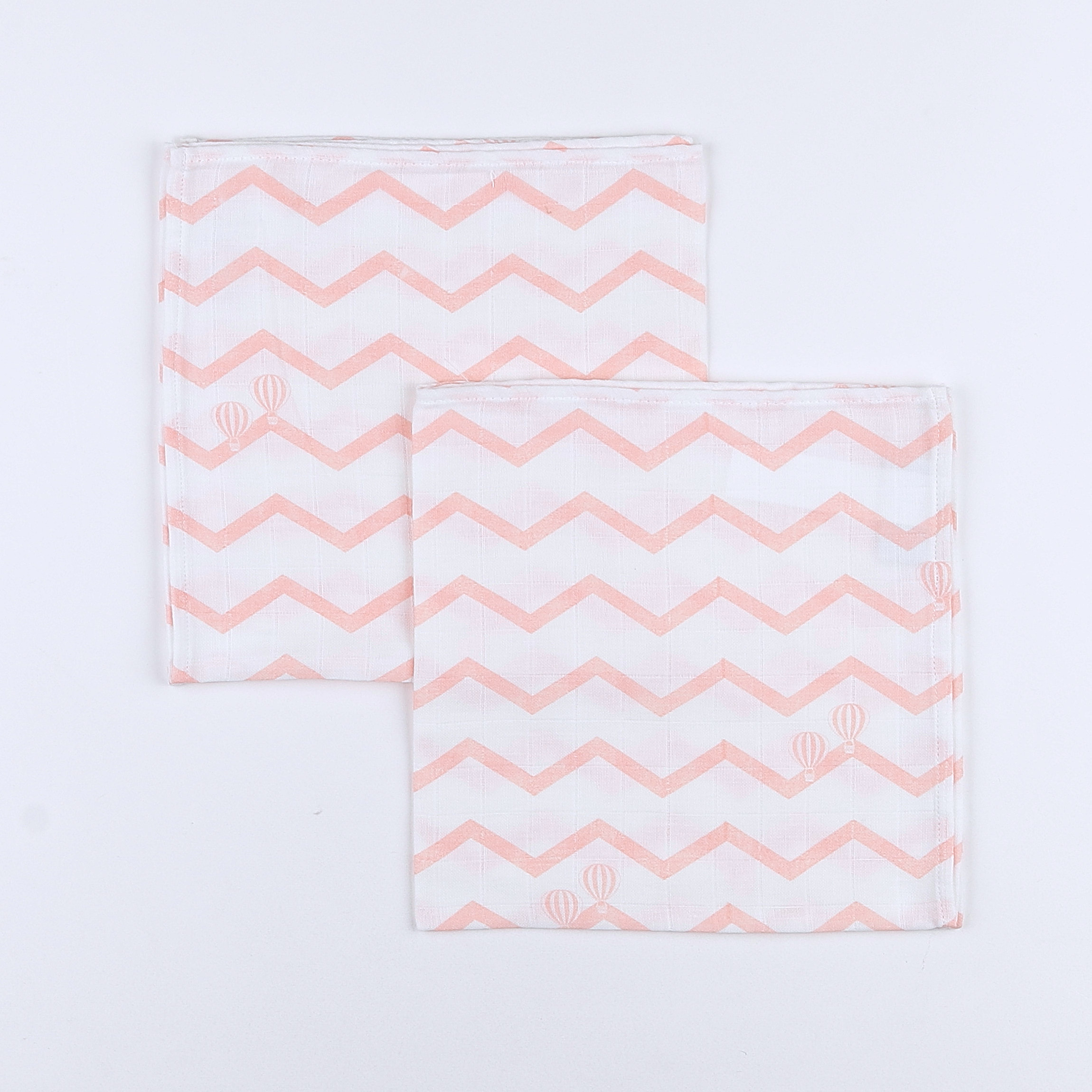 Gloop - lot de 2 langes chevron corail (neuf) - 50x50