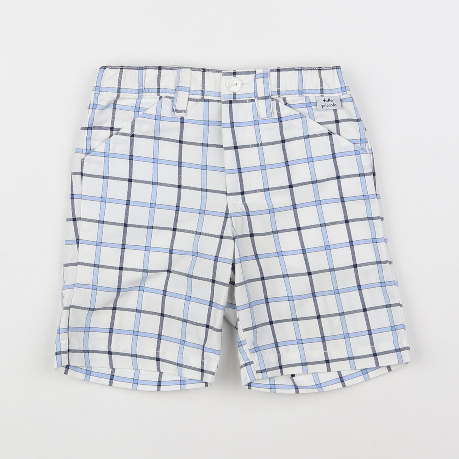 Tutto Piccolo - short blanc, bleu - 12 mois