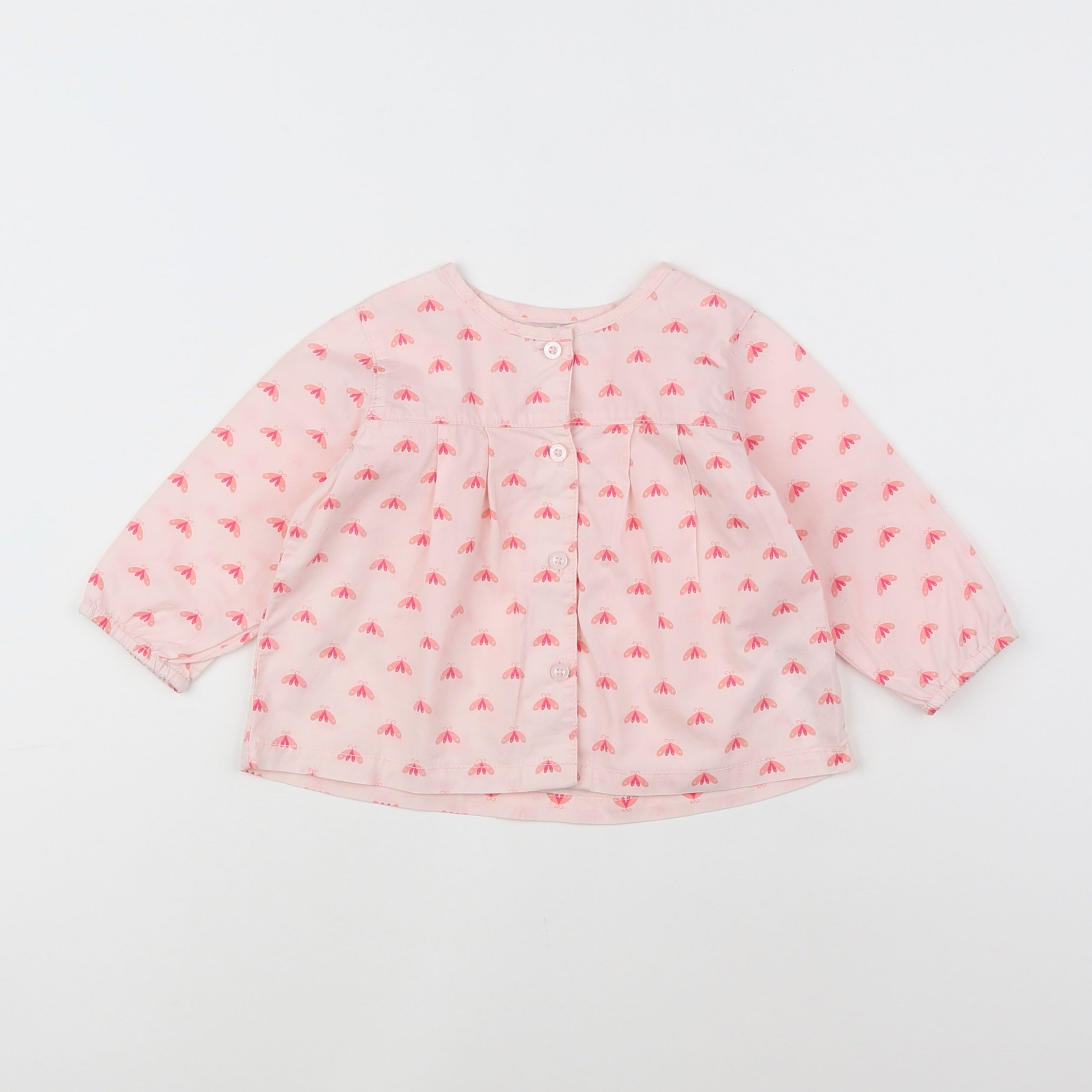 Vertbaudet - blouse rose - 9 mois