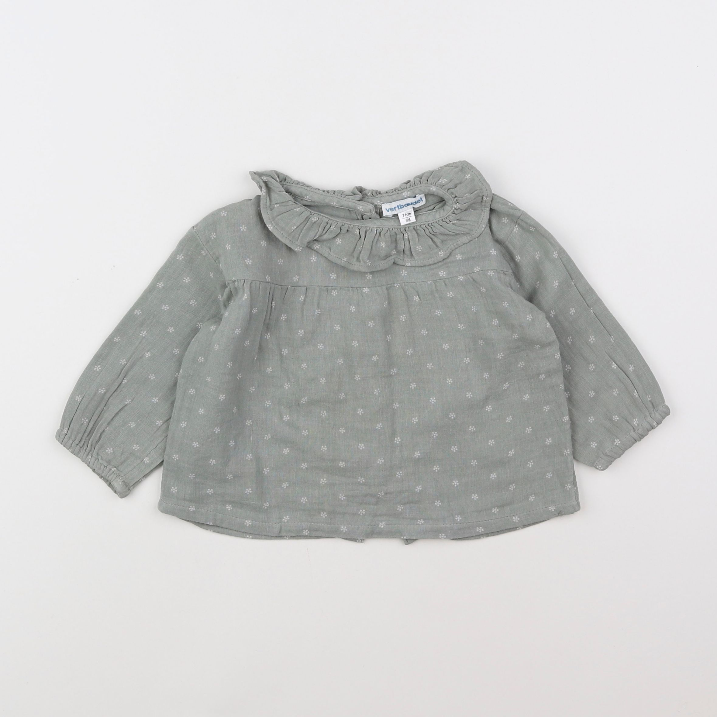 Vertbaudet - blouse vert - 9 mois